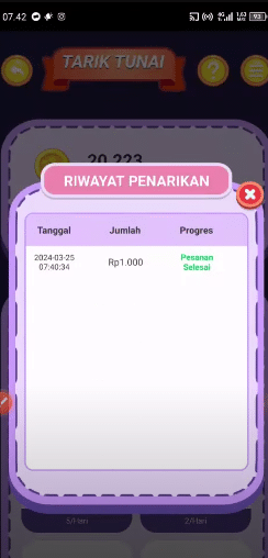 Bukti pembayaran aplikasi penghasil uang Monster Merge Win Money (foto: Youtuber Jadi Berkah)