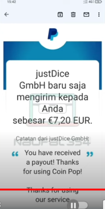 Riwayat Penarikan aplikasi penghasil uang Cashyy (foto: Youtuber Naufal354)